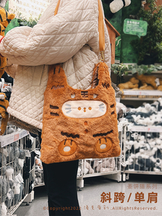 渔夫与橘鸟原创圣诞新年单肩斜跨猫咪毛绒包包手提软秋冬可爱女生