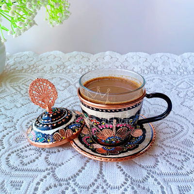 超惊艳进口手工紫铜咖啡杯茶杯