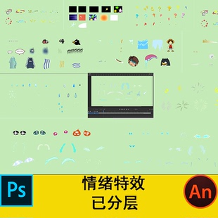 幻想框 沙雕动画情绪特效 流泪等素 喜怒哀乐 CTA可用