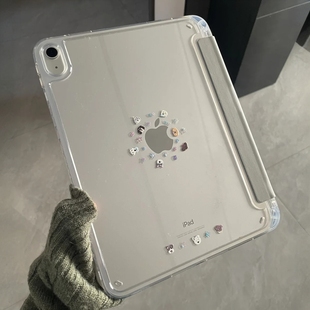 ipad10代带笔槽11寸防摔air5苹果平板保护壳mini7女款 6新款 三折适用ipad11保护套air7 ins卡通涂鸦呆萌狗狗Y