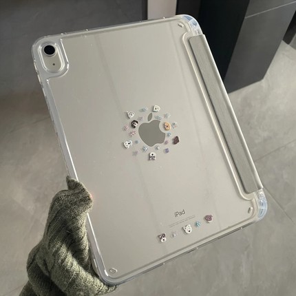 ins卡通涂鸦呆萌狗狗Y+三折适用ipad11保护套air7/6新款ipad10代带笔槽11寸防摔air5苹果平板保护壳mini7女款