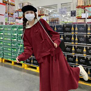 安哥拉红新中式套装裙2C028-8020-P175-K238【加绒P195-K268】图片