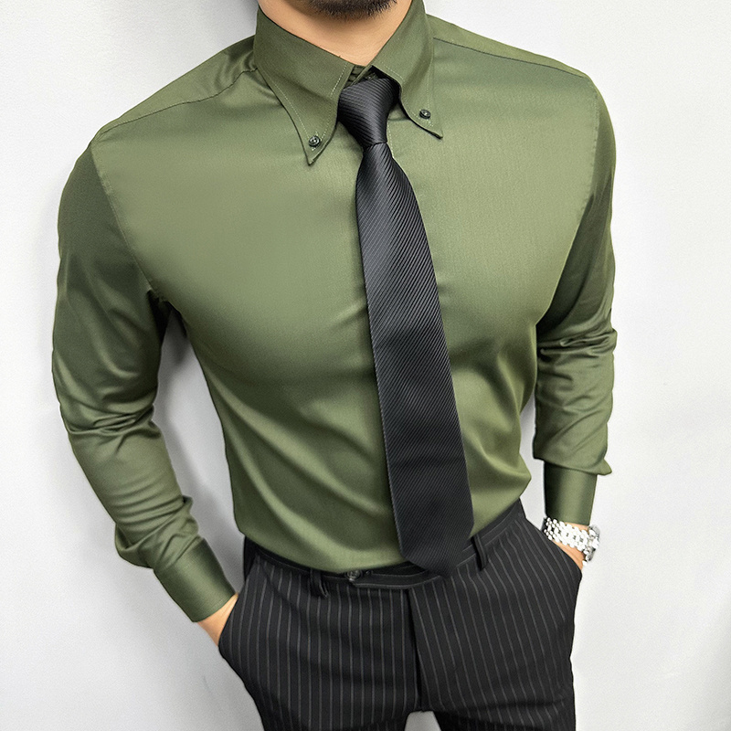 辉先生尖领商务休闲长袖衬衫
