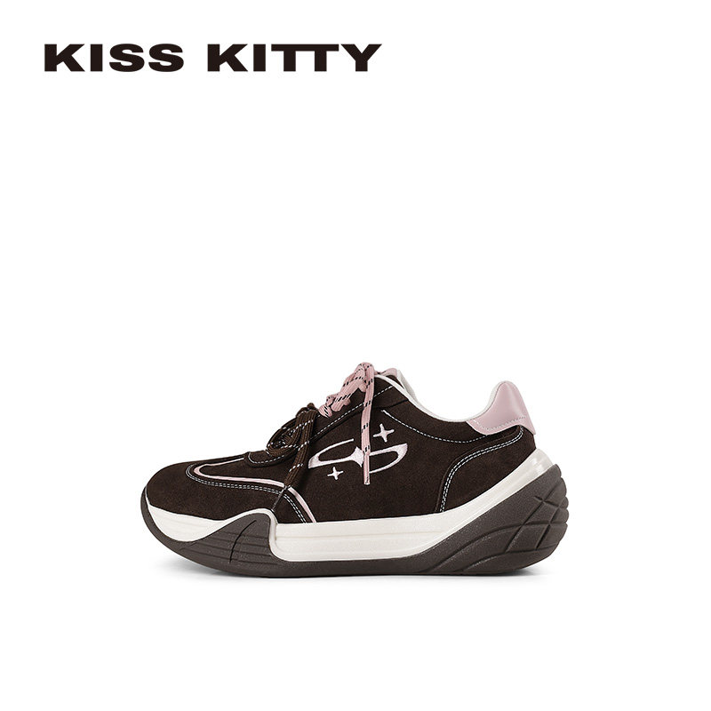KISSKITTY草莓可可 厚底德训鞋女26年新款不累脚运动休闲鞋羊皮垫,女鞋,德训鞋,淘宝优惠券,粉丝福利购,淘宝优惠卷