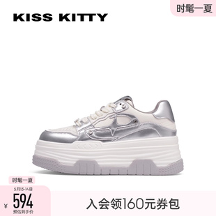 运动鞋 厚底增高时尚 KISSKITTY2024年夏季 板鞋 休闲熊猫鞋 新款 女款