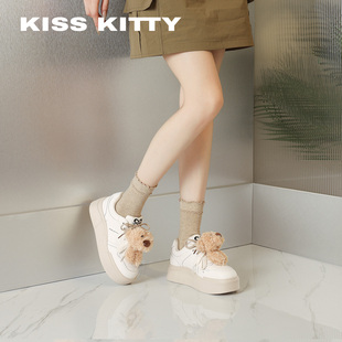 厚底女鞋 KISSKITTY萌宠系列 26新款 软底不累脚小白鞋 女运动休闲鞋