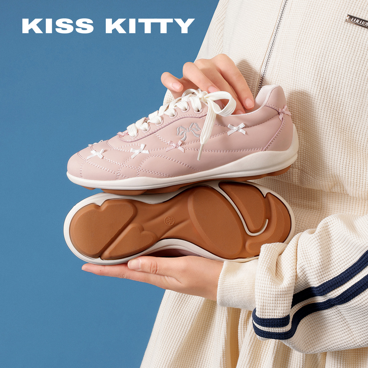 KISSKITTY德训鞋运动休闲鞋女鞋2026春季新款跑鞋复古赛车鞋板鞋