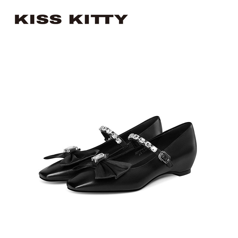KISSKITTY复古玛丽珍鞋女2026年新款法式小皮鞋显瘦方头羊皮单鞋,女鞋,玛丽珍鞋,淘宝优惠券,粉丝福利购,淘宝优惠卷