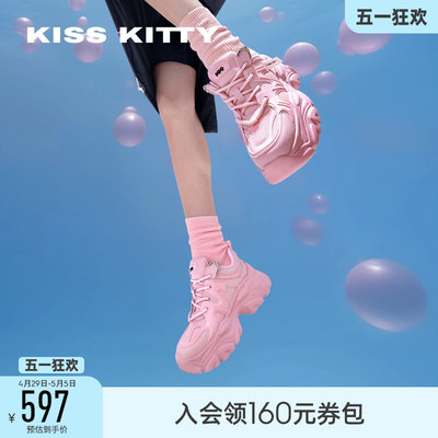 KISSKITTY猫耳朵饰扣老爹鞋