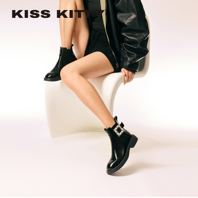 英伦风黑色切尔西短靴子