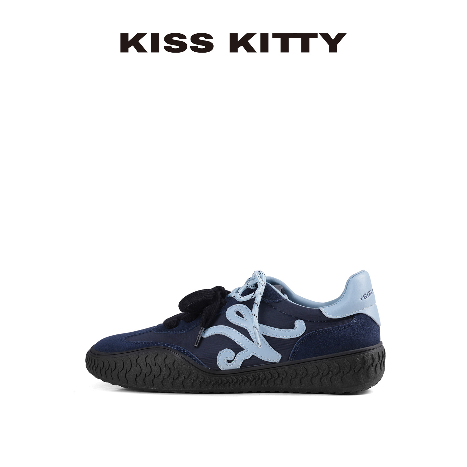 蓝色德训鞋休闲运动阿甘鞋