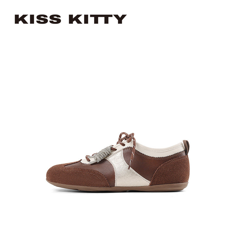 KISSKITTY复古德训鞋女2026春季新款阿甘鞋薄底休闲运动平底鞋子,女鞋,德训鞋,淘宝优惠券,粉丝福利购,淘宝优惠卷