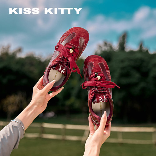KISSKITTY2026春季新款复古德训鞋女百搭阿甘鞋户外运动休闲鞋女