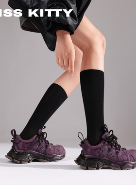KISSKITTY老爹鞋女2026新款紫色机甲风运动透气跑鞋透气休闲鞋潮