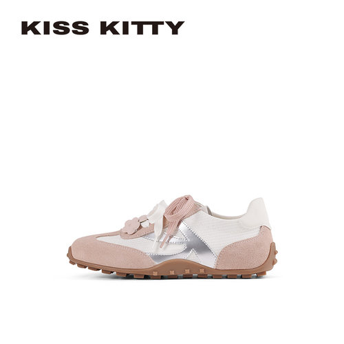 KISSKITTY德训鞋2026春季新款甜美复古阿甘鞋运动休闲鞋百搭女鞋