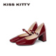 KISSKITTY玛丽珍鞋 女气质高级不累脚单鞋 26新款 仙女风牛皮高跟鞋