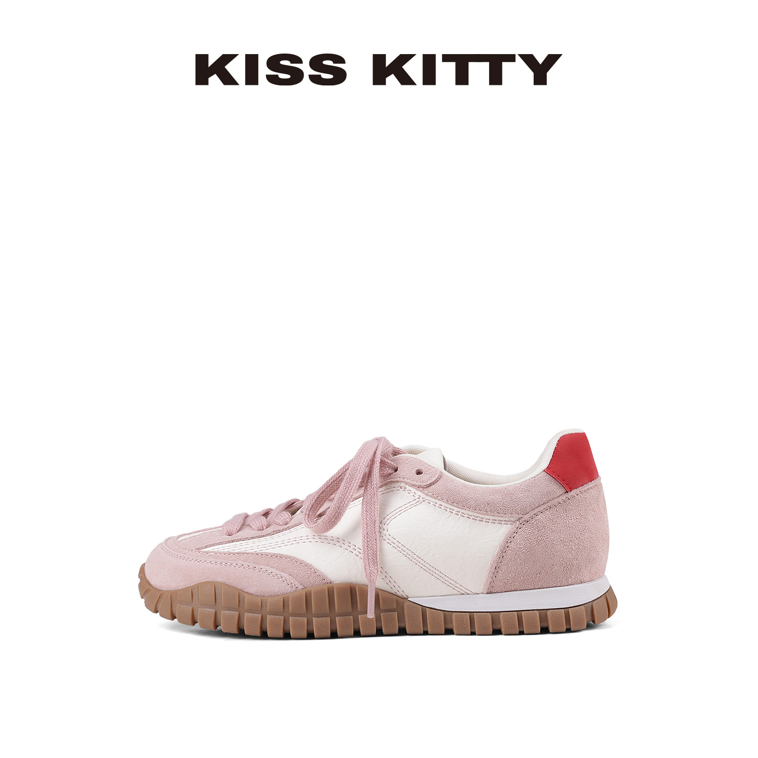 KISSKITTY德训鞋女2025新款阿甘跑步鞋厚底运动休闲鞋平底板鞋