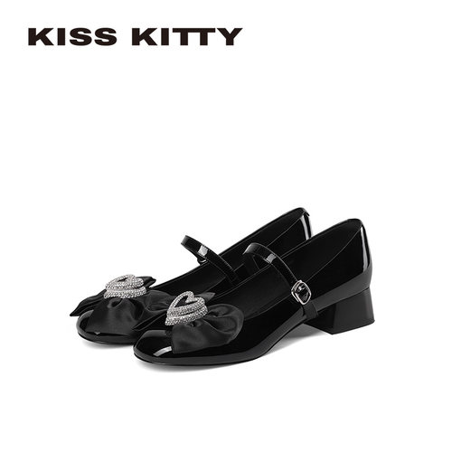 玛丽珍女浅口蝴蝶结低跟单鞋