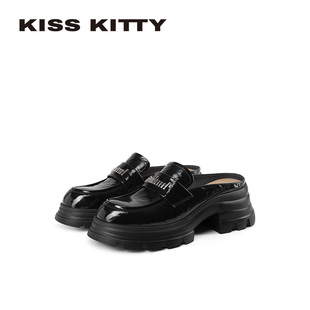 KISSKITTY复古增高凉拖鞋26年新款夏季松糕底包头拖鞋外穿一脚蹬