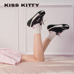 KISSKITTY草莓可可 厚底德训鞋女26年新款不累脚运动休闲鞋羊皮垫
