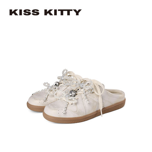 KISSKITTY珍珠蝴蝶结包头半拖