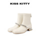 高跟加绒瘦瘦靴子法式 KISSKITTY弹力靴女2025冬季 新款 粗跟小踝靴