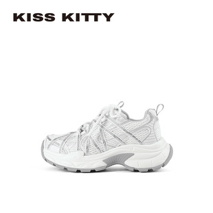 KISSKITTY潮流复古老爹鞋2026年春款增高厚底捆绑运动休闲鞋女鞋
