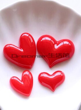 【Dreamer】红色爱心桃心手机壳头饰树脂配件