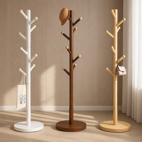 冬季专用！加固实木衣帽架