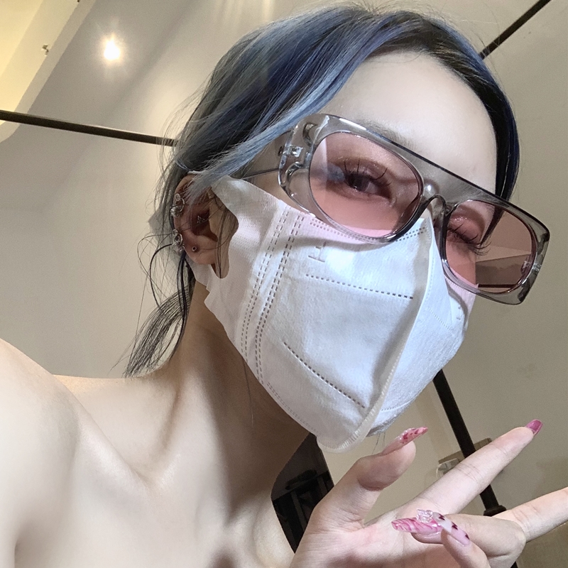 网红新款海报款复古太阳镜女夏季透明素颜眼镜时髦个性小众墨镜潮
