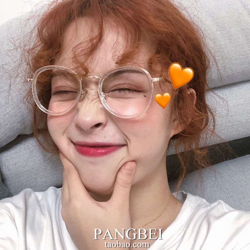 透明小框ins眼镜框网红款女素颜神器眼镜圆脸可配近视有度数