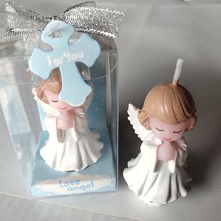 厂家周岁满月爱心生日快乐蛋糕烘焙直销欧式 婴儿天使蜡烛宝宝热卖