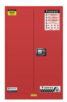 众御ZOYET可燃品安全柜ZYC0060R 防爆柜化学品实验柜60加仑红色柜