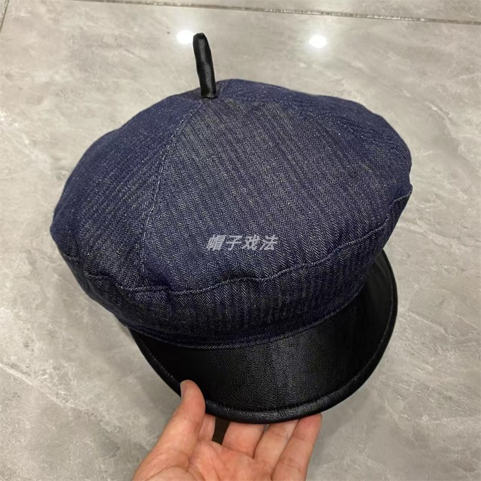 包边亚麻棉凉爽透气女式牛仔蓝系列百搭秋低调弯檐蓓蕾前进棒球帽