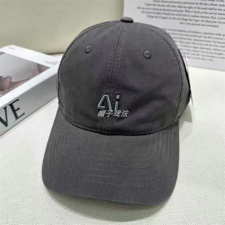 显瘦加宽帽檐刺绣字母百搭韩潮牌个性休闲弯檐圆顶情侣软顶棒球帽