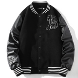 23秋新款毛呢PU拼接棒球服男字母刺绣夹克外套XZ311A-JK112-P85，男装夹克，星座311A