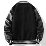 23秋新款毛呢PU拼接棒球服男字母刺绣夹克外套XZ311A-JK112-P85，男装夹克，星座311A