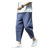 爆25风棉麻九分裤男阔腿裤哈伦裤锥形裤星座311A-k902-p45，男装休闲裤，星座311A