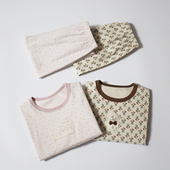 春秋女童94.4%棉lai卡家居服套装 无骨A类130 160码 睡衣韩系清新