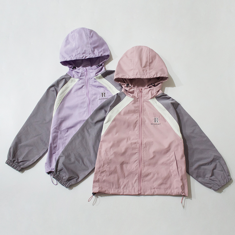 春秋女大童冲锋衣外套连帽开衫