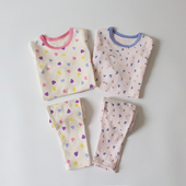 舒绒棉A类无骨缝纫厚实秋冬女童纯棉家居服秋衣裤 晚安吻110 130码