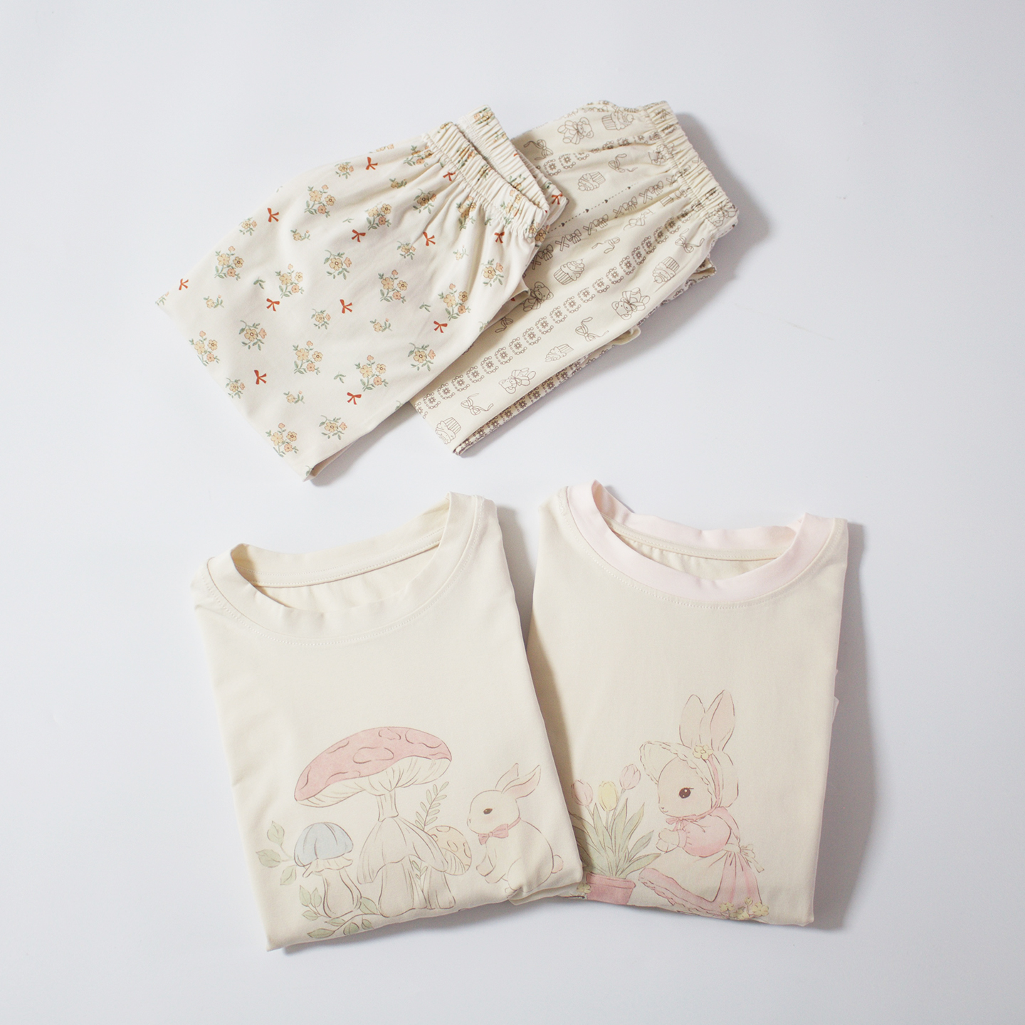 春秋冬暖气房女童家居服套装睡衣