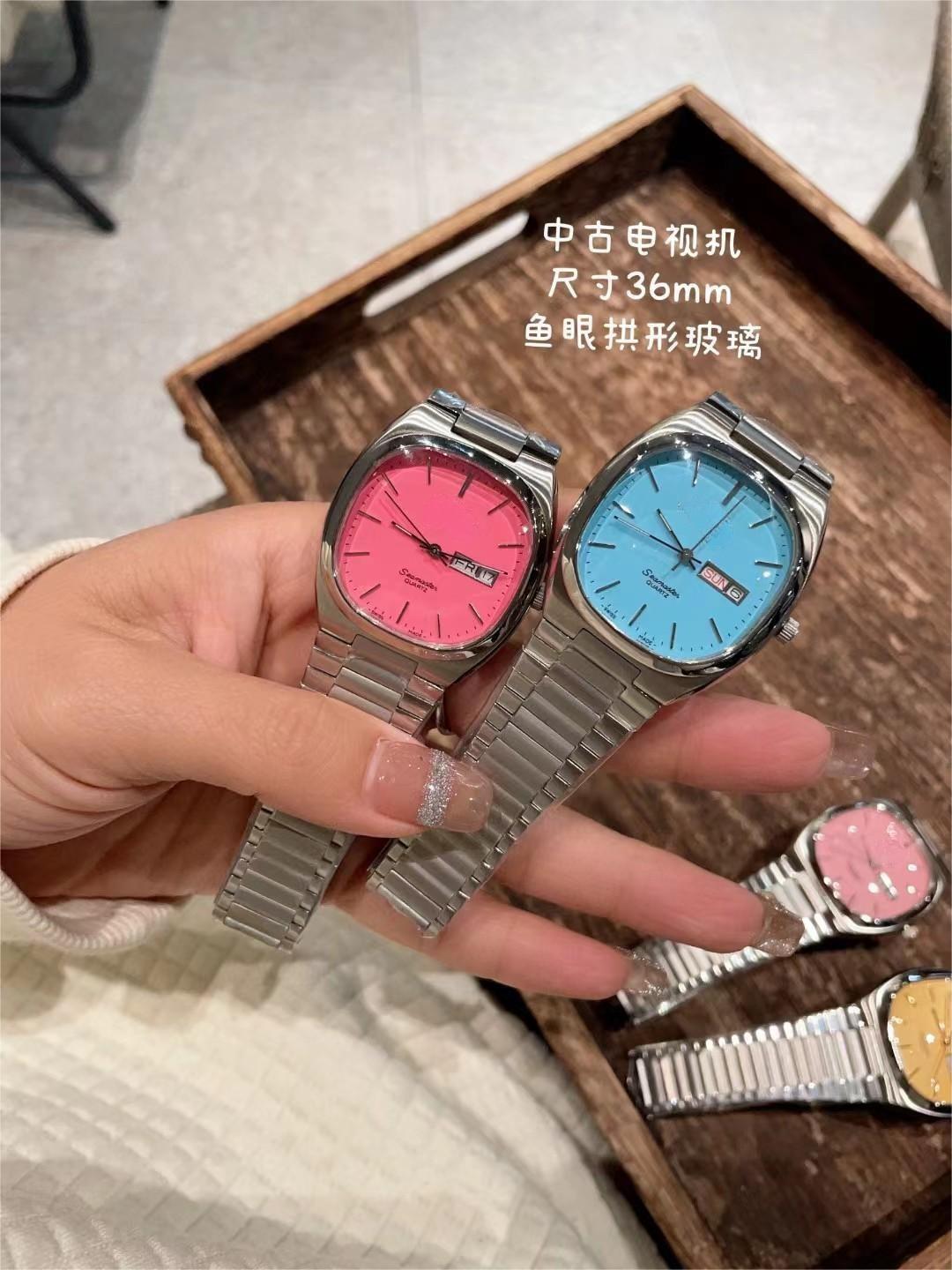 古董欧家电视机复古方形精钢手表