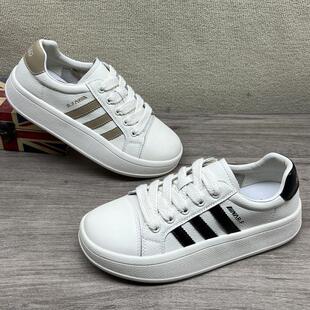 品牌正品小白鞋女鞋2025年春夏款平底系带学生轻便休闲百搭透气款