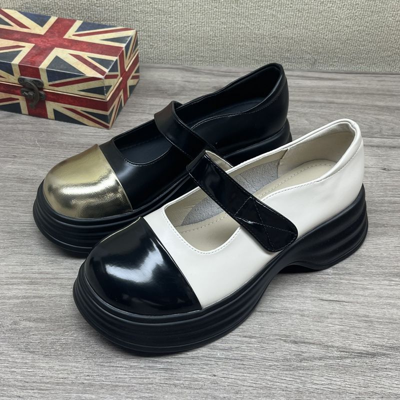 厚底单鞋女鞋2025年春季新款时尚百搭赫本风气质复古玛丽珍小皮鞋