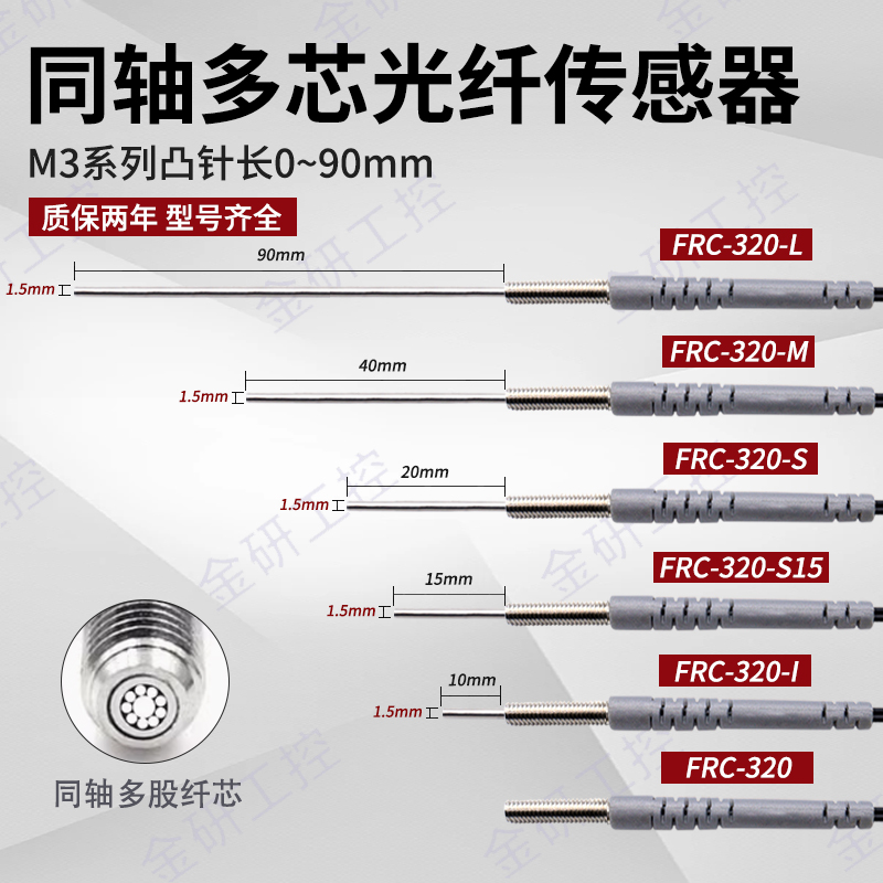 同轴多芯进口线光纤传感器
