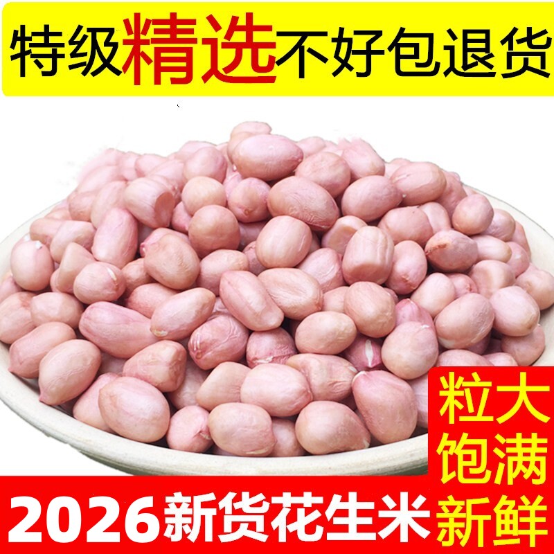 2026年花生米生新货花生仁大颗粒饱满精选商用新鲜生花生榨油散装