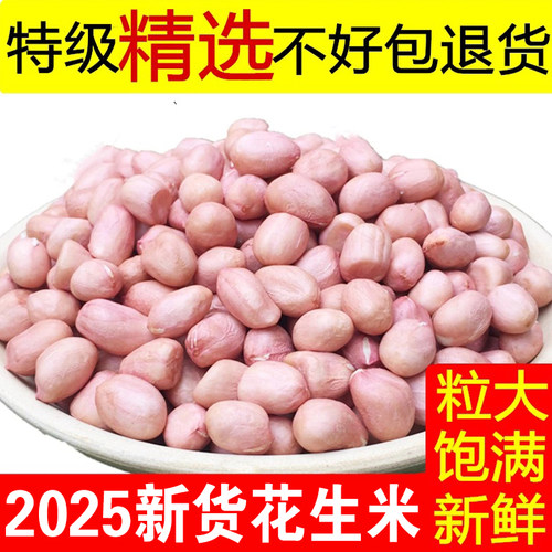 新货生花生米新鲜特级大粒生花生2025年新采摘自然晾晒白沙花生米