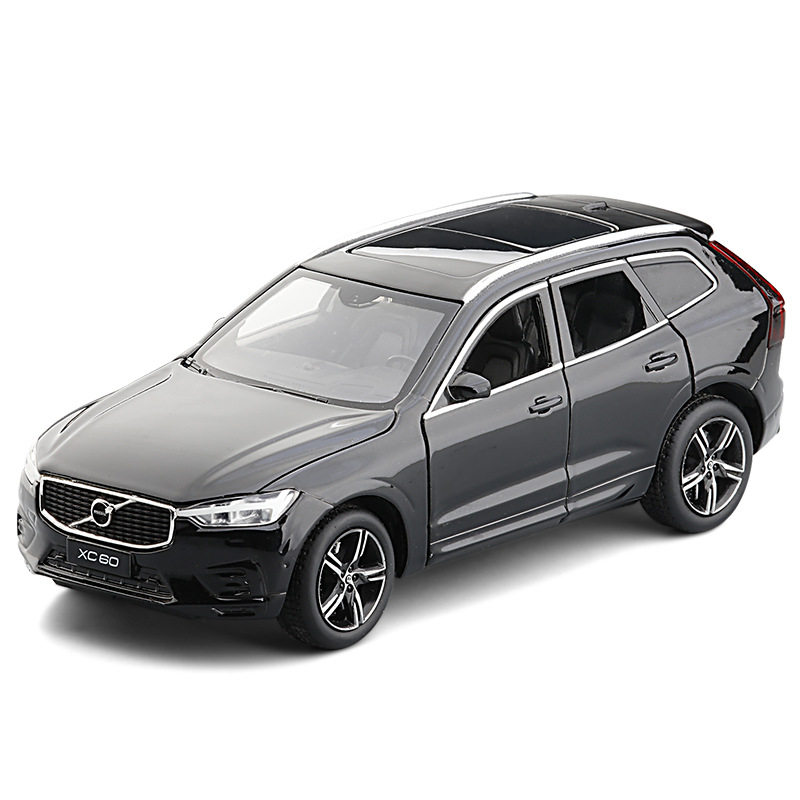 jkm沃尔沃xc60合金声光回力车模型6开门volvo车内摆件玩具1:32