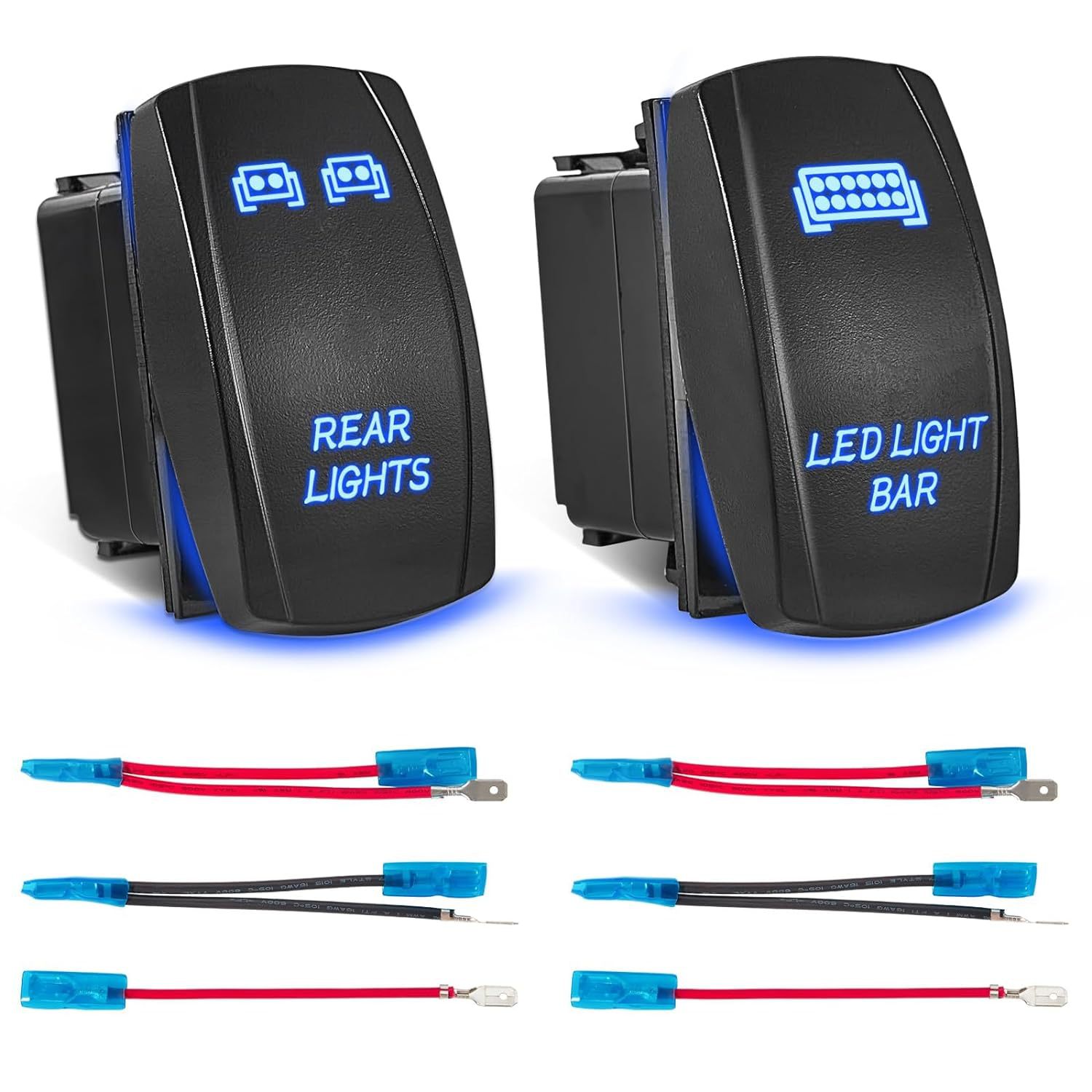 LED防水汽车开关 12V/24V 船型开关按钮开关 游艇房车开关